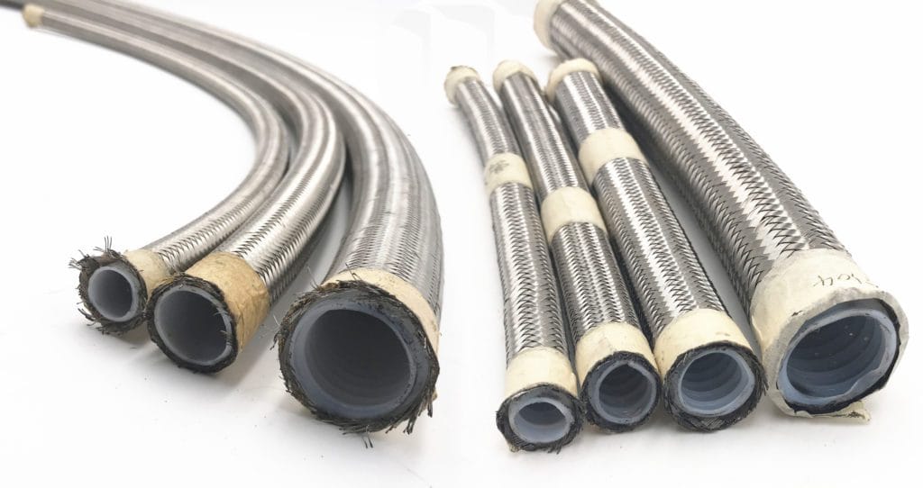 Mangueras de PTFE o teflón con refuerzo metálico